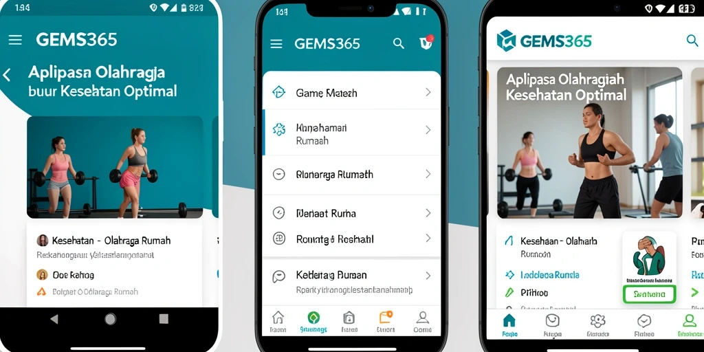 Tampilan antarmuka aplikasi GEMS365 yang user-friendly dan menarik.