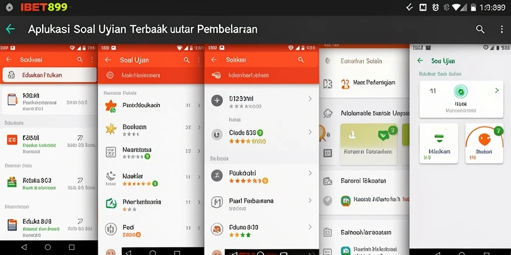 Antarmuka aplikasi IBET899 menampilkan pilihan soal ujian dengan jelas.