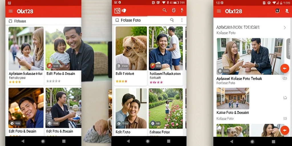 Tampilan antarmuka aplikasi Kolase Foto OLX128 yang intuitif.