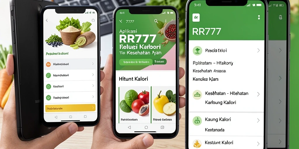 Tampilan antarmuka RR777 menunjukkan fitur Hitung Kalori yang mudah digunakan.